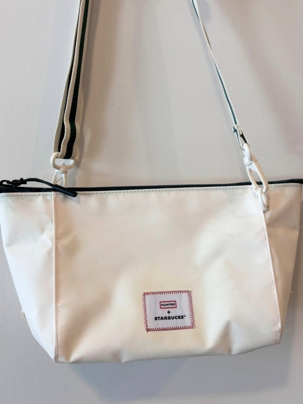 Starbucks Cream Crossbody Bag with Green Stripe Strap - Picture 5 of 7